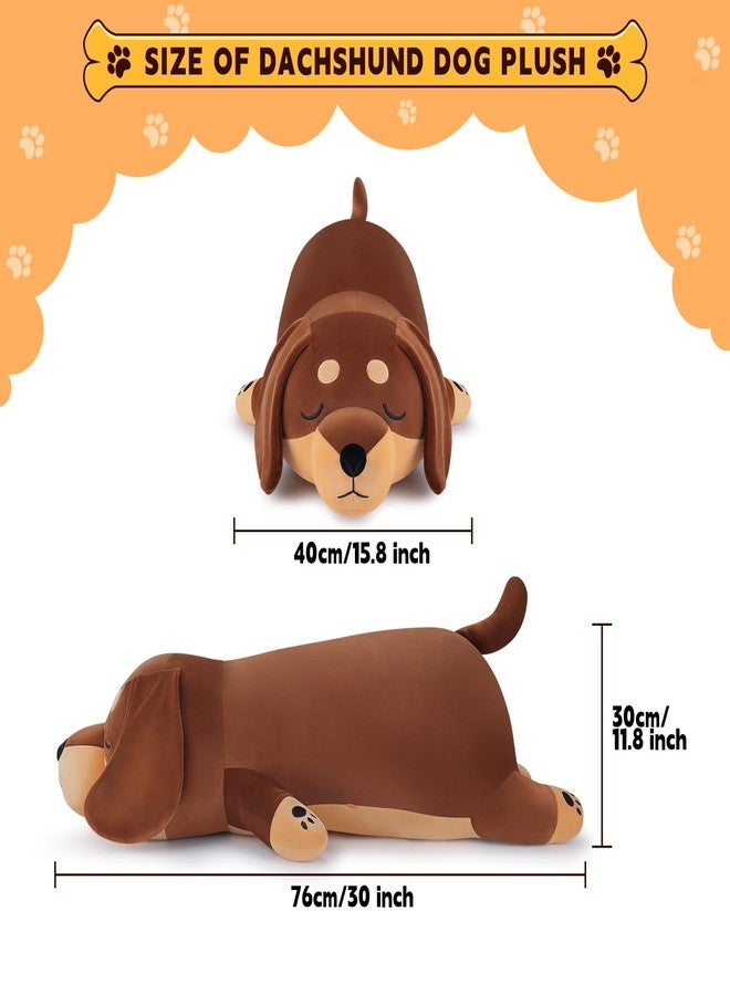 Auspicious beginning 30'' Giant Dachshund Dog Plush Stuffed Animal- Weiner Dog Plush Pillow Plushies, Large Sleeping Dachshund Plush Toy, Cute Hugging Weiner Dog Stuffed Animal, Birthday Gifts for Kids Girls Boys - Image 3